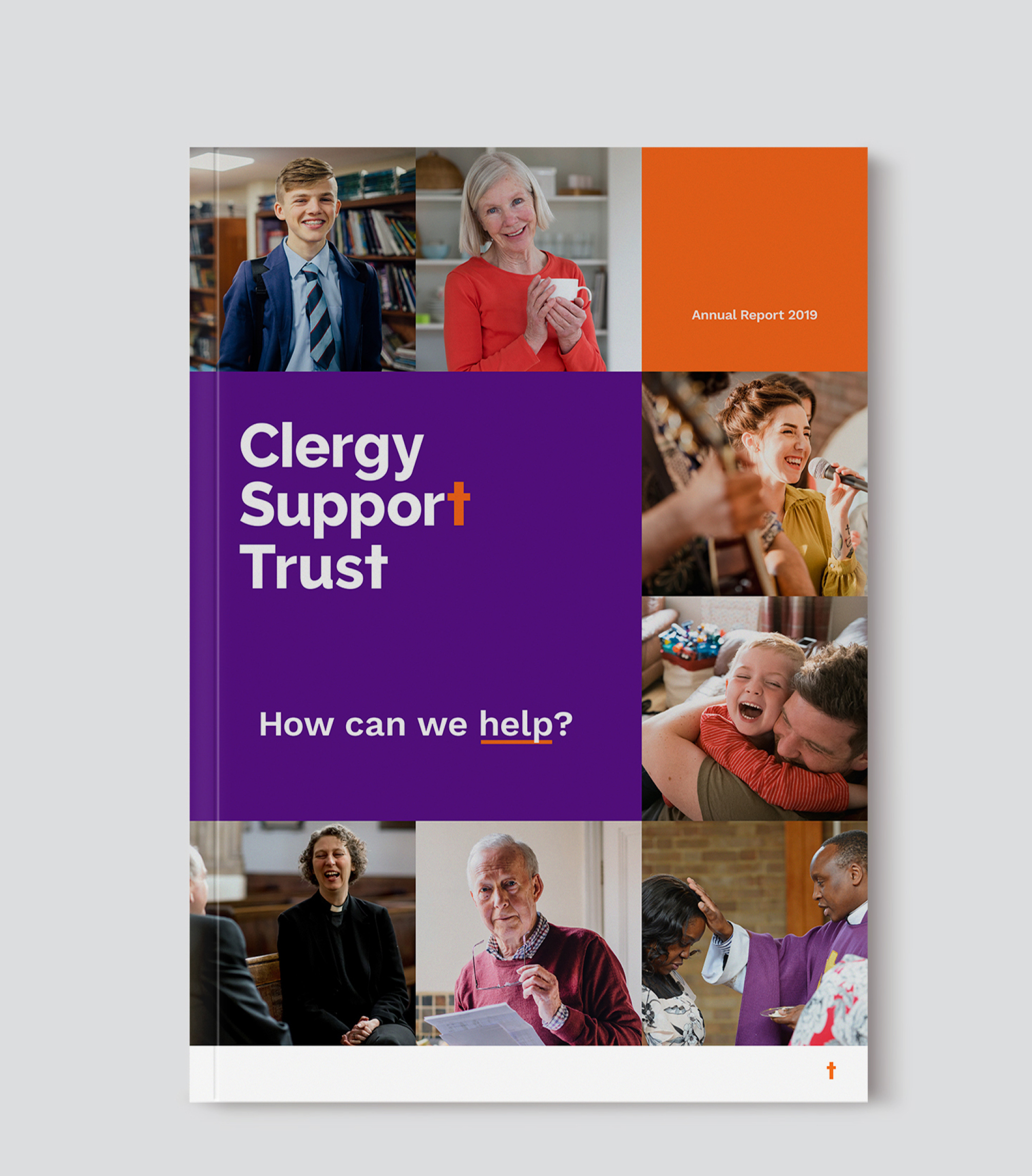 New Clergy Support Trust brand shown on brochure front cover