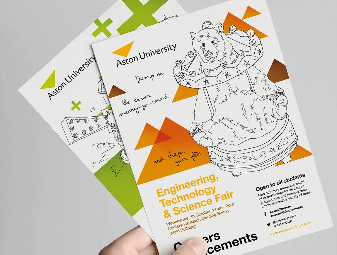 Aston University, Careers + Placements branding