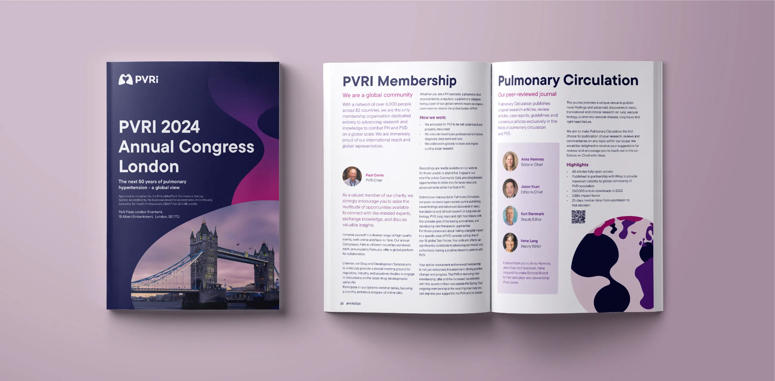 Cover page and double page spread from the programme for PVRI's 2024 Congress event